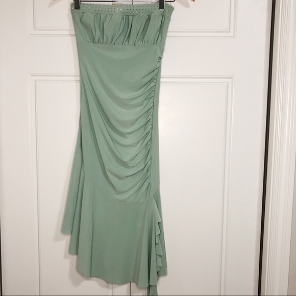 Bsharp Strapless Women Green Design Small Dress - Picture 1 of 7